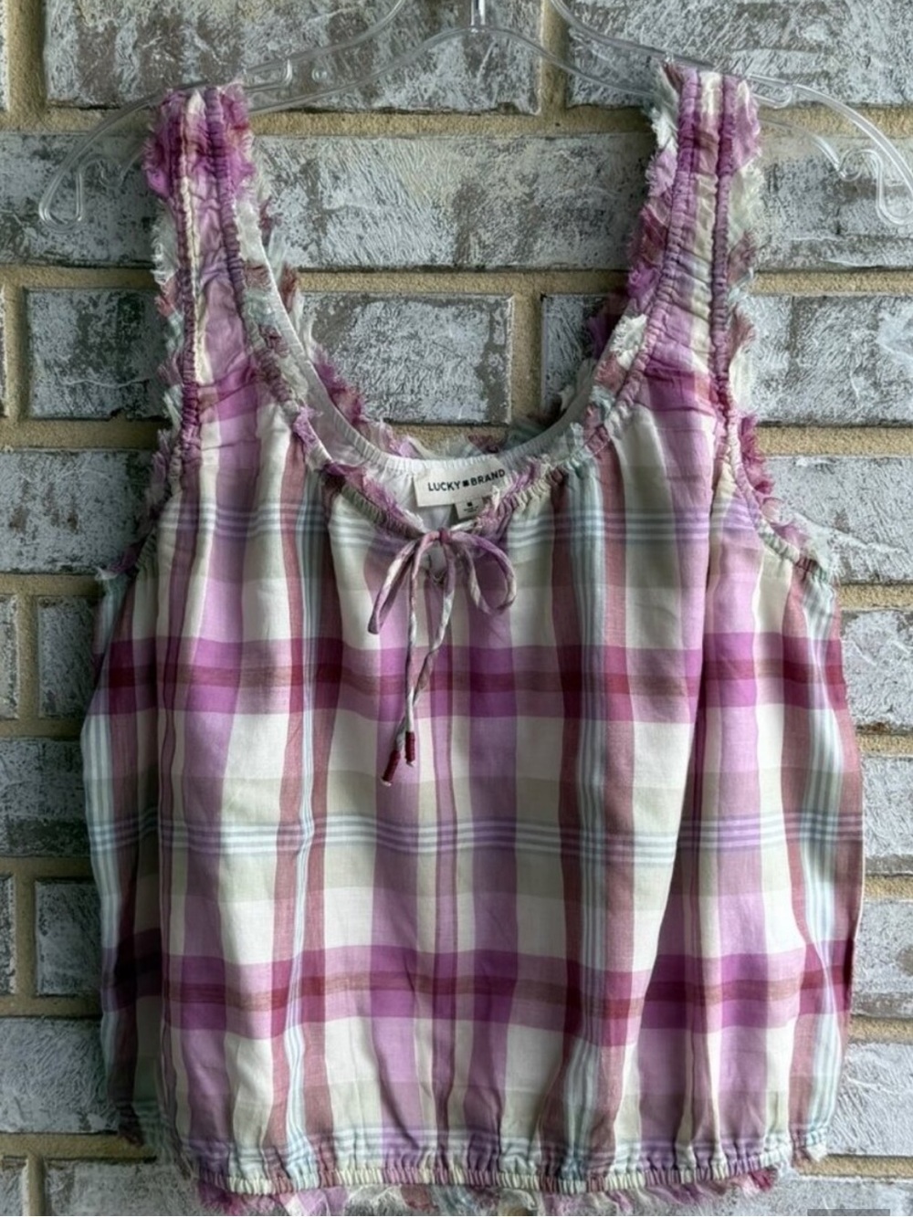 Lucky Brand Ruffle picnic Sleeveless Tank